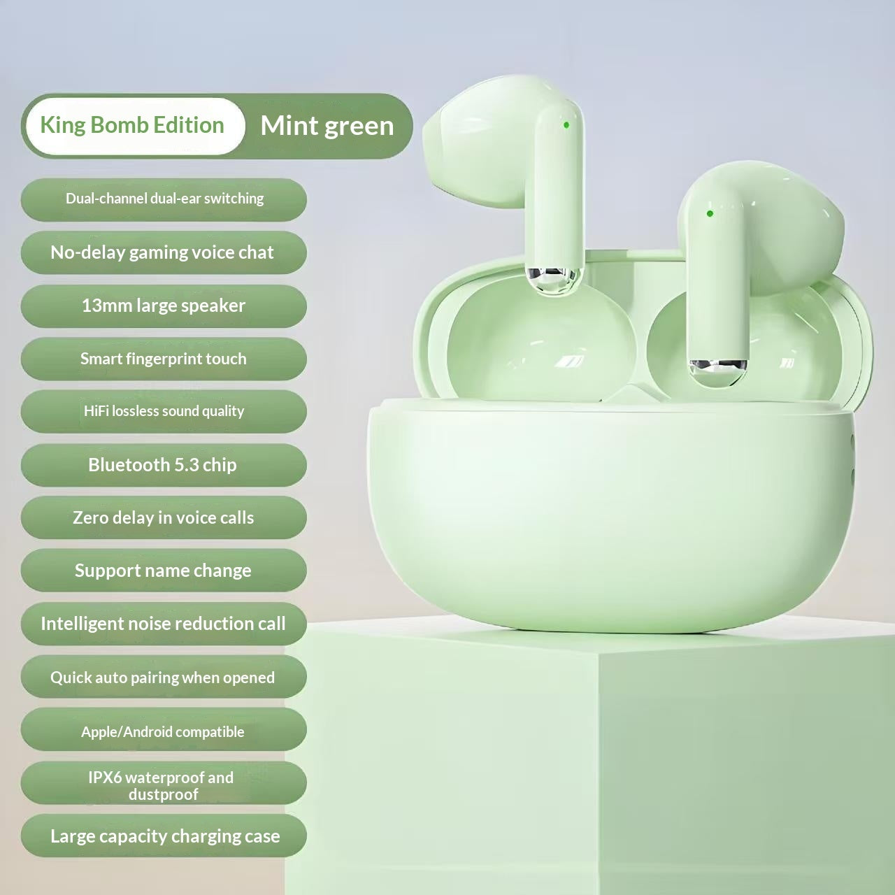True Wireless Noise-canceling Bluetooth Earbuds With High Sound Quality And Ultra-long Battery Life