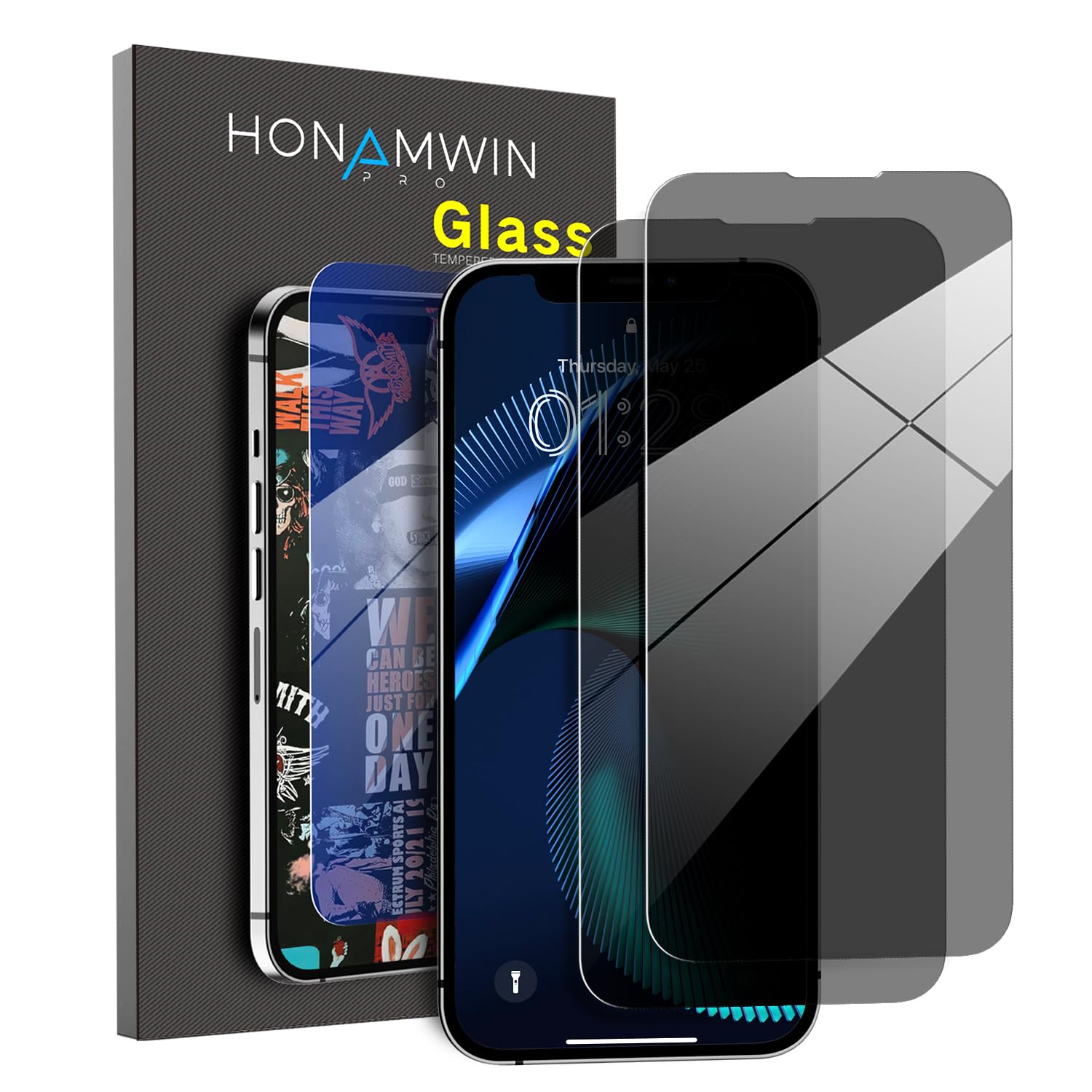HONAMWINPRO Screen Protector 2 PACK For iPhone 11 Anti Spy iPhone Tempered Glass Screen Protector
