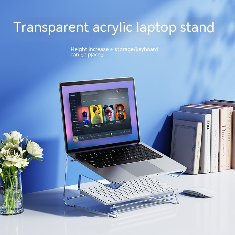 Acrylic Laptop Riser Vertical Storage