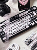 Handwritten-style Blue And Black Keycaps For Mechanical Keyboards FOA Profile Sublimated On All Five Sides