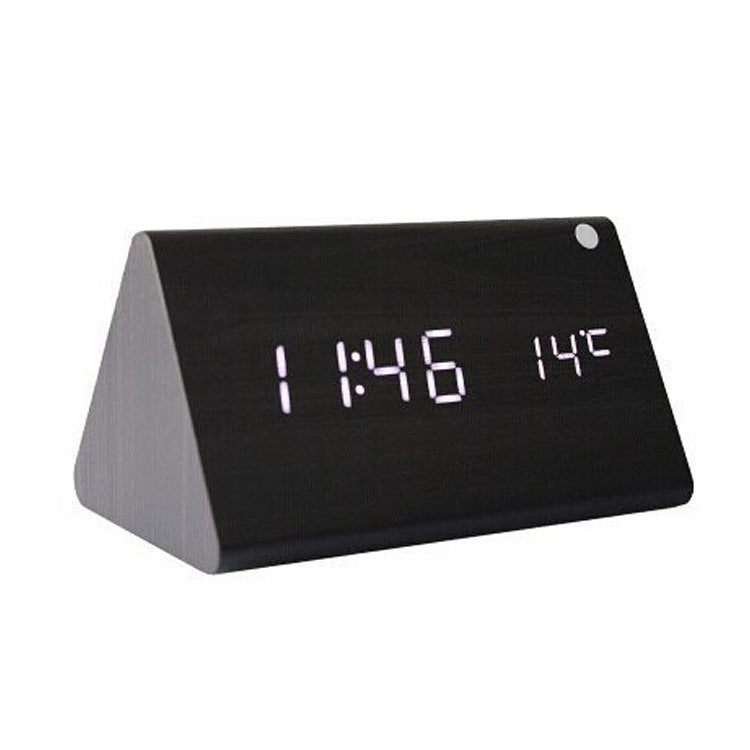 LED Mute Digital Alarm Clock | Wood Finish Desktop Timer