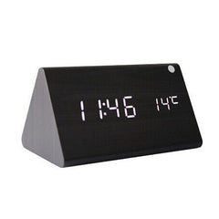 LED Mute Digital Alarm Clock | Wood Finish Desktop Timer