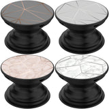 Universal Cell Phone Stands and Tablet Holder (4 Pack) - Geometric Marble Rose Gold Black White Grey