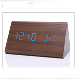LED Mute Digital Alarm Clock | Wood Finish Desktop Timer
