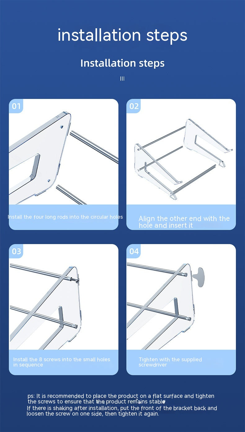 Acrylic Laptop Riser Vertical Storage