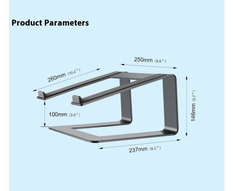 Laptop Aluminum Alloy Base Plate Desktop Riser